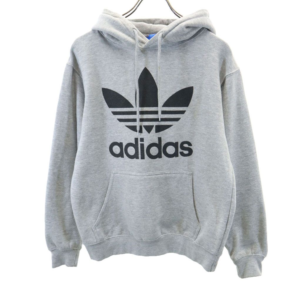 アディダスオリジナルス トレフォイルロゴ 長袖 スウェットパーカー S グレー adidas Originals 裏起毛 メンズ
