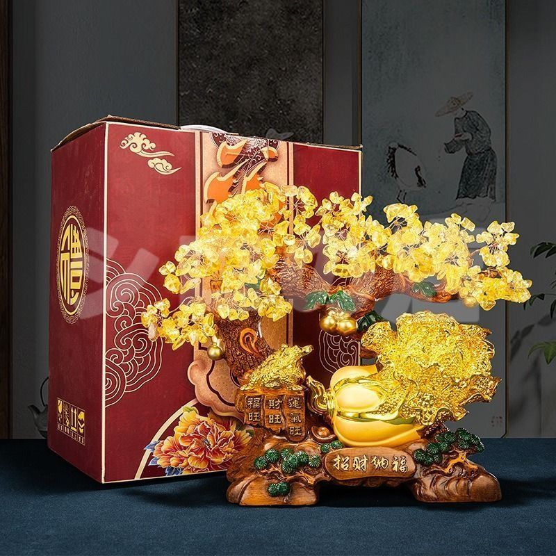 金のなる木 白菜 蛙 カエル 招財樹 富 繁栄 樹脂素材 玄関 リビング 風水 縁起物 贈り物 プレゼント 感 運 開運 商売繁盛 黄金 オブジェ 置物 インテリア クリスタルツリー