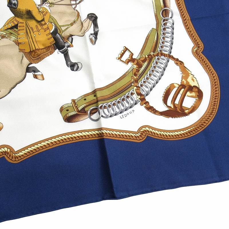 美品 エルメス vintage HERMES カレ 90 乗馬風景 大判 スカーフ