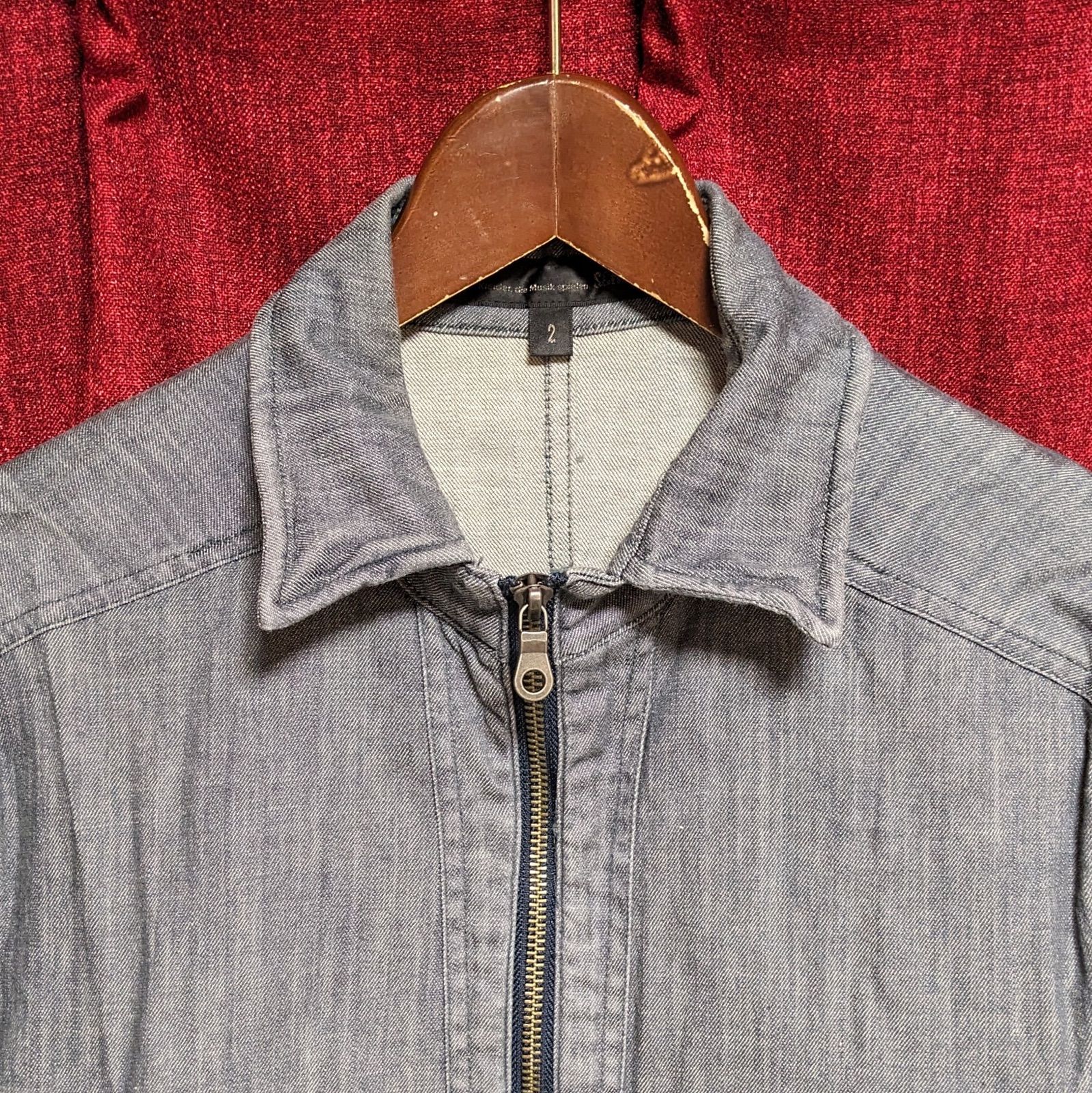 Y2Kファッション SCHLUSSEL シュリセル デニムジャケット ブルーグレー 