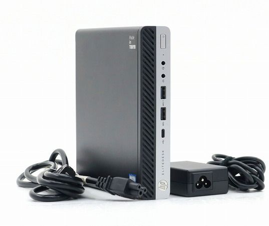 hp EliteDesk 800 G5 DM Core i7-9700T 2.00GHz 16GB 256GB(NVMe SSD) DisplayPort x2/USB Type-C出力 Windows11 Pro 64bit 難有 中古