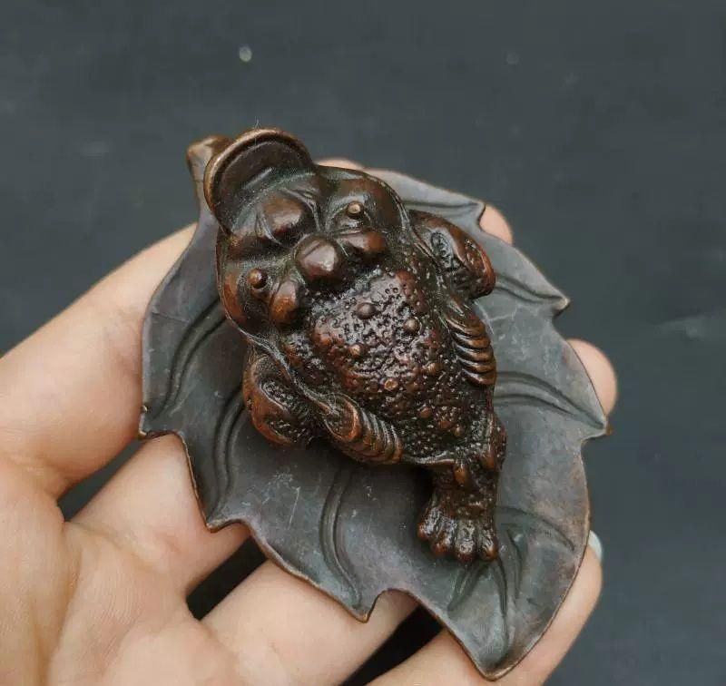銅 細工 金蟾 禅意茶寵 茶道具 蓋置 装飾品 工芸品 置物 - メルカリ