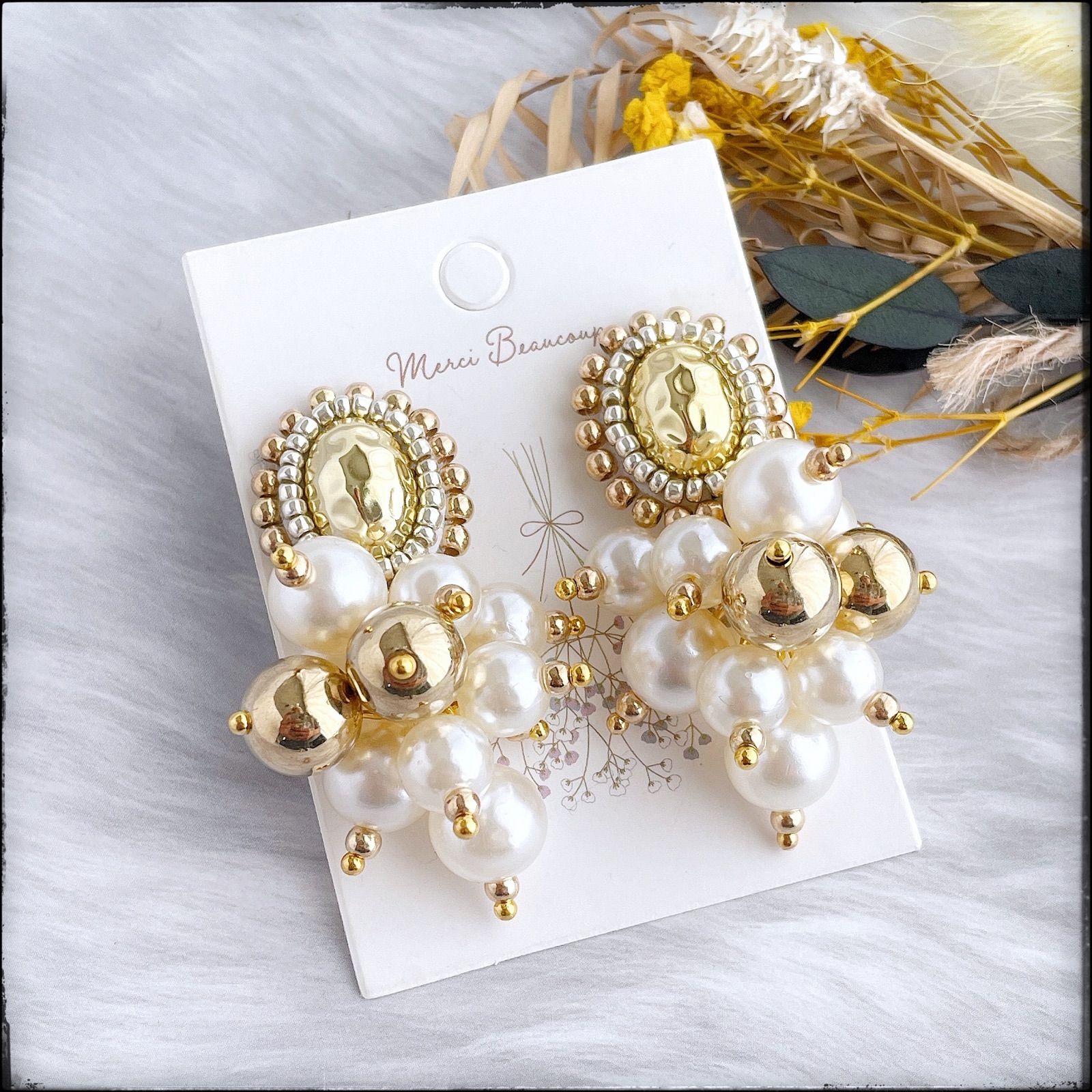 ♪569❤️ 毛糸　サークル　ゴールド　ピアス　イヤリング　ハンドメイド ♪569❤️ 毛糸サークルゴールドピアスイヤリングハンドメイド