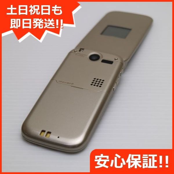 中古】 超美品 美しく F-08C ゴールド 安心保証 即日発送 DoCoMo ガラケー FUJITSU らくらく