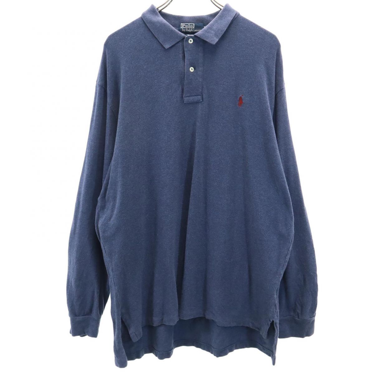 ポロバイラルフローレン 90s 長袖 ポロシャツ XL ネイビー系 Polo by 