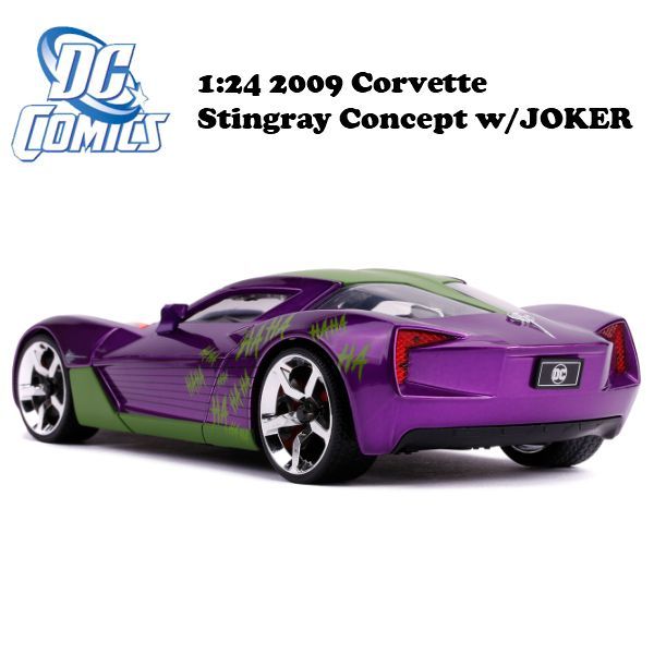 1:24 DC COMICS 2009 CORVETTE STINGRAY CONCEPT w/JOKER