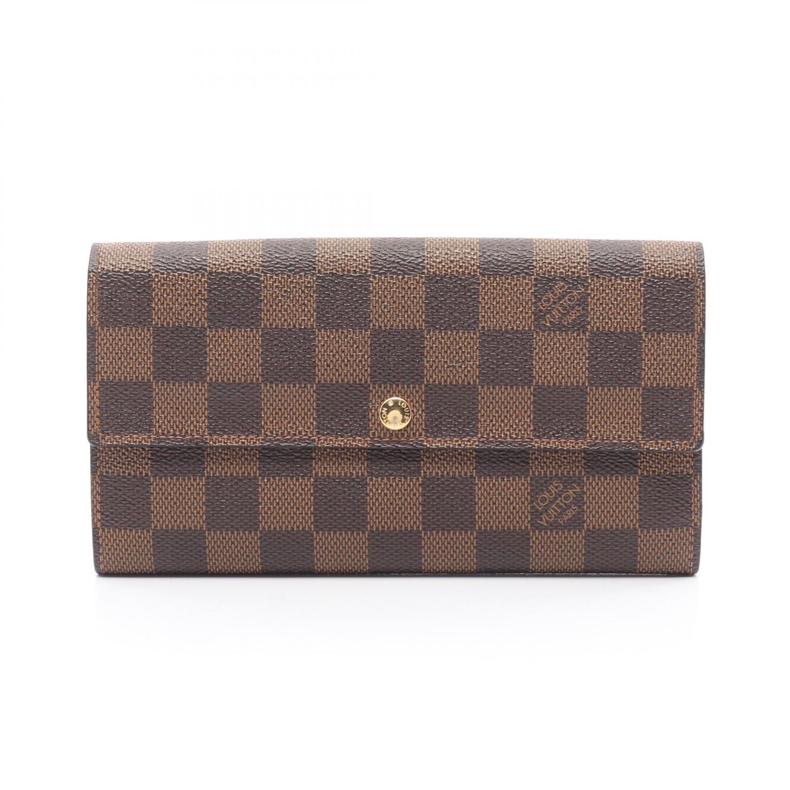 LOUIS VUITTON ルイ ヴィトン ポシェット ポルトモネ クレディ ダミエエベヌ 二つ折り長財布