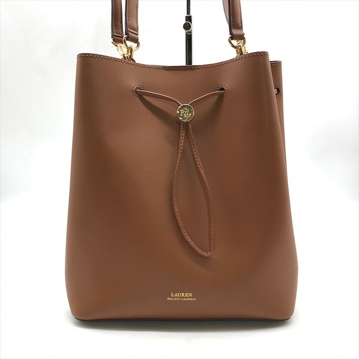 ♥ Ralph Laurent ラルフローレン レザー バケット 2WAY ハンド ショルダー バッグ ブラウン レディース ブランド 鞄 Bag k6488