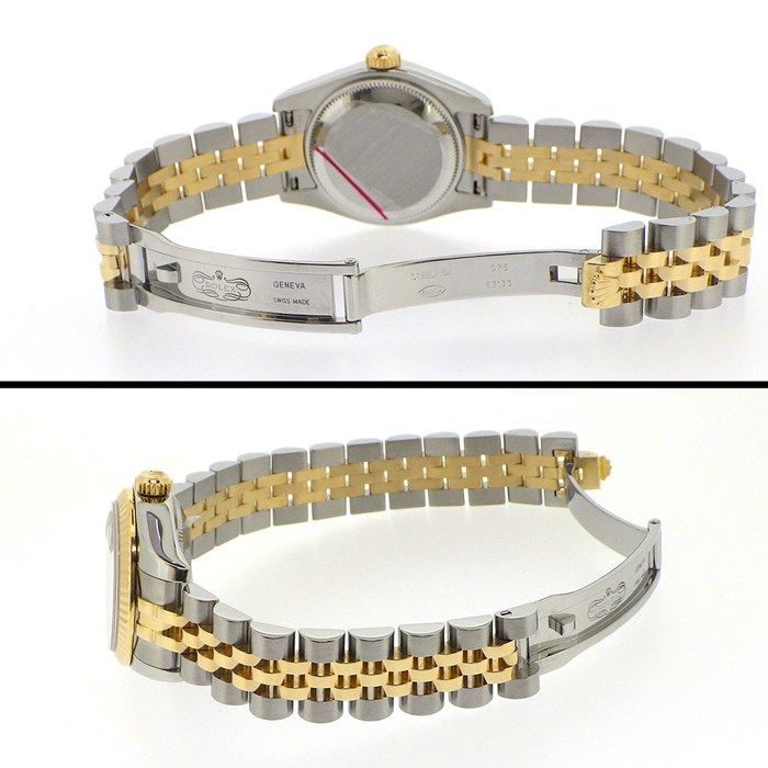 ロレックス Rolex 腕時計 デイトジャスト 26 179173G Z番 2006年製 ルーレット刻印 10ポイント ダイヤインデックス ブラック コンピューター文字盤 彫コン フルーテッドベゼル ジュビリーブレス K18YG SS 自動巻き 【中古】 ロレックス Rolex 腕時計 デイトジャスト 26 179173G Z番 2006年製