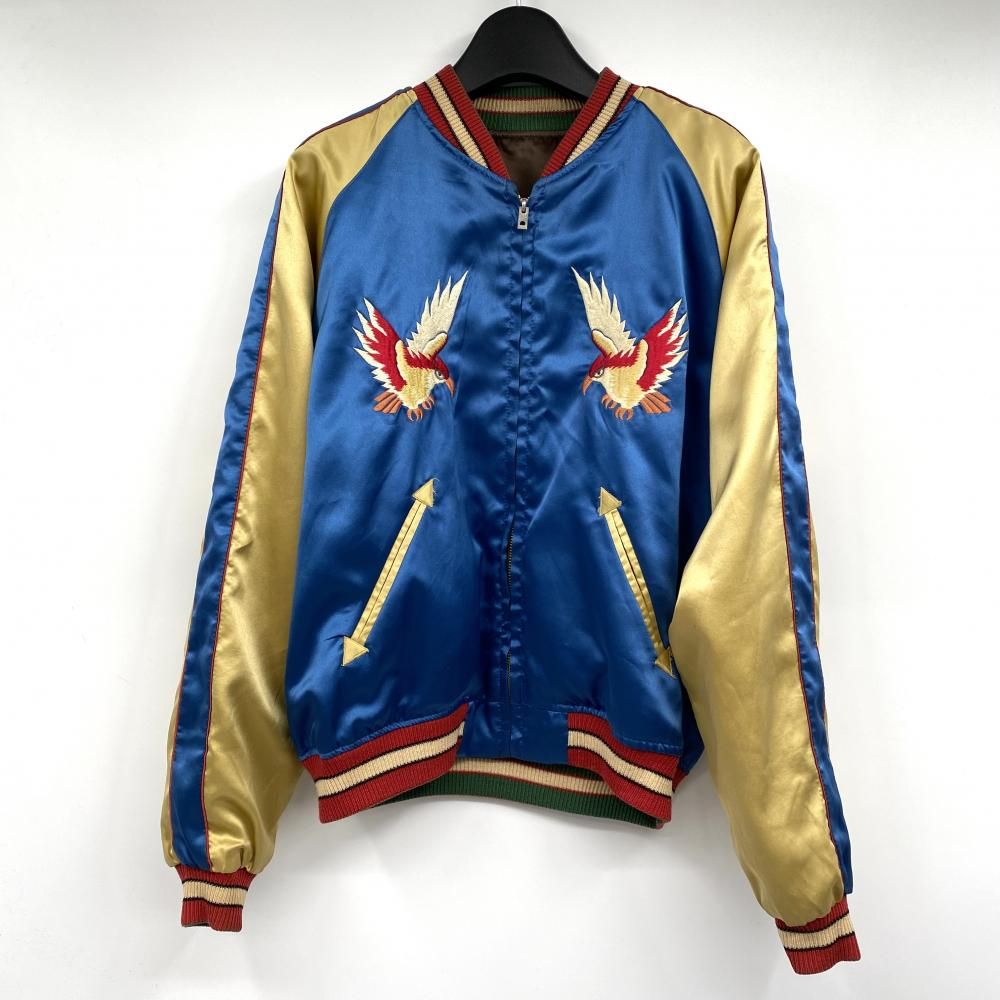 美品　90s テーラー東洋 M18280 スカジャン リバーシブル M品番L寸 中古】TAILOR 東洋 リバーシブルスカジャン サイズM M18280 ブルー