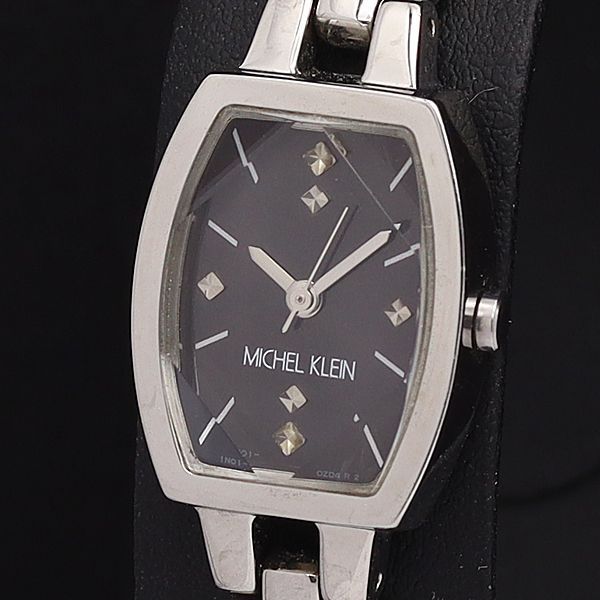 良品 ミッシェル クラン QZ 1N01-0NJ0 黒文字盤 カットガラス レディース腕時計 KYM