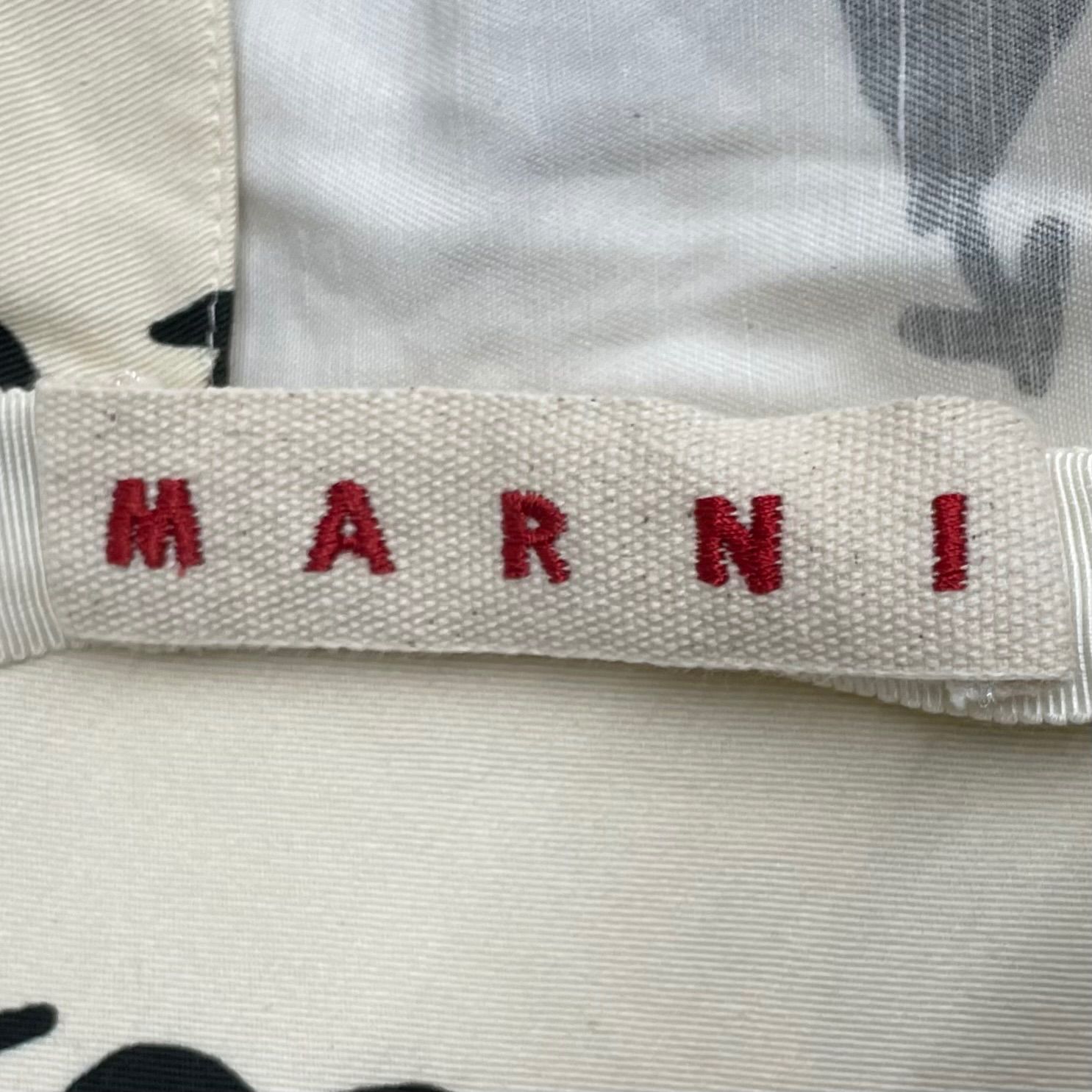 MARNI マルニ コットン リネン 花柄トップス 半袖ブラウス フラワー 花 