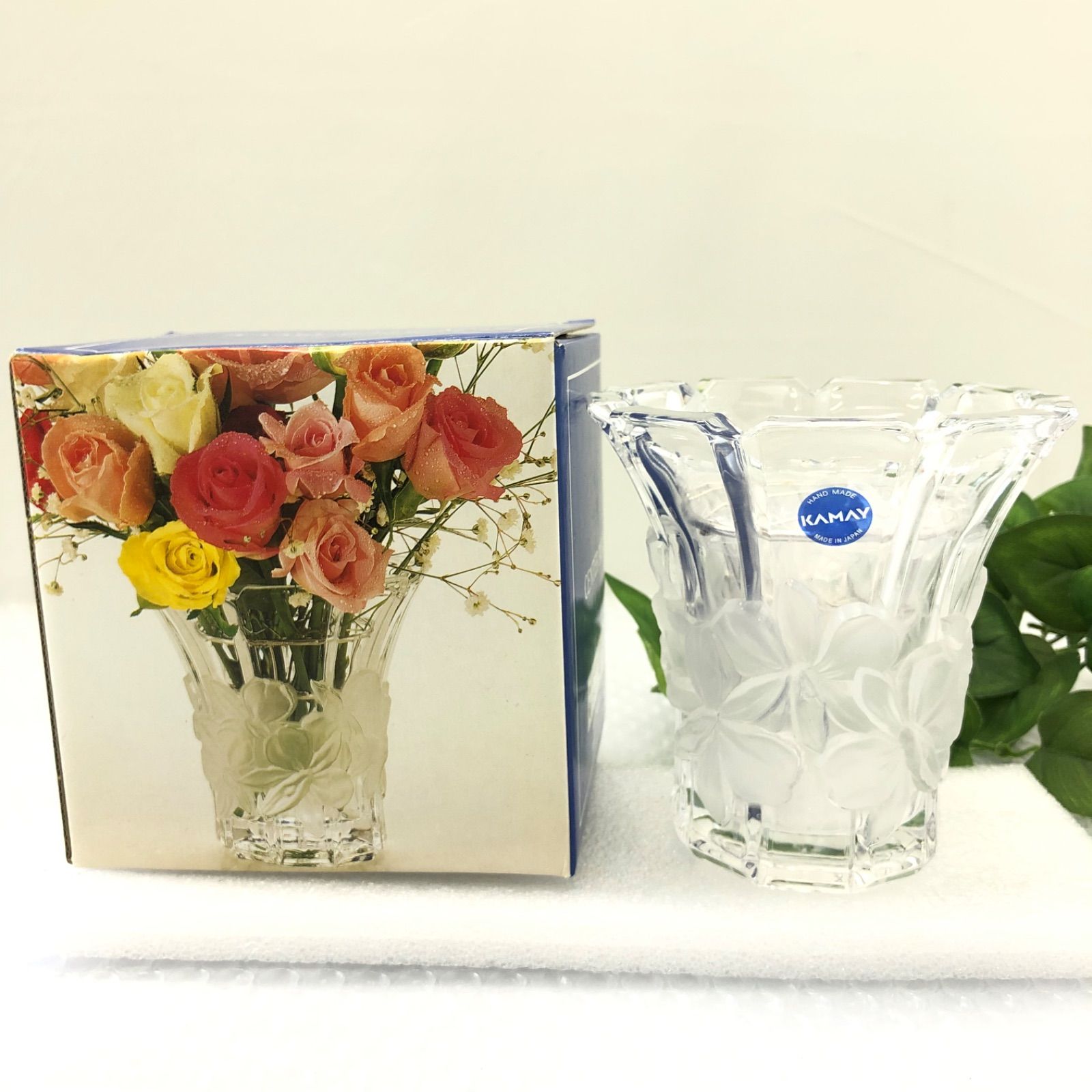カメイガラス フラワーベース インテリア花瓶 未使用品 （未使用 新品 