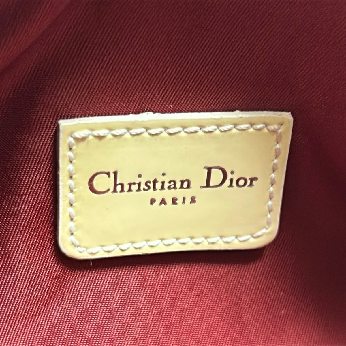 希少✨ ディオール バッグ ポーチ トロッター柄 ロゴ金具 ボルドー ベージュ Christian Dior - DIOR/ChristianDior(ディオール/クリスチャン