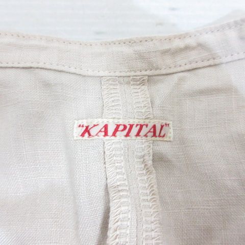 キャピタル kapital ノースリーブ 麻リネン ロング シャツ ワンピース 