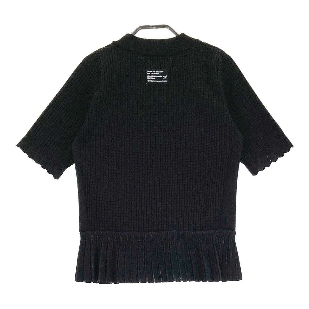 今なら送料無料！ サイズ 0 MASTER BUNNY EDITION マスターバニーエディション モデル 半袖ニットセーター ブラック系 240101537422 ゴルフウェア レディース ストスト