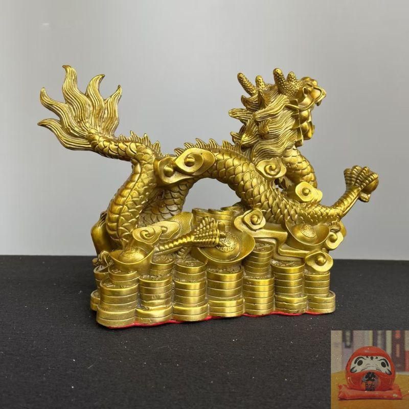 新品未使用】金龍 風水 五爪龍 龍の置物 オブジェ 如意龍 龍神