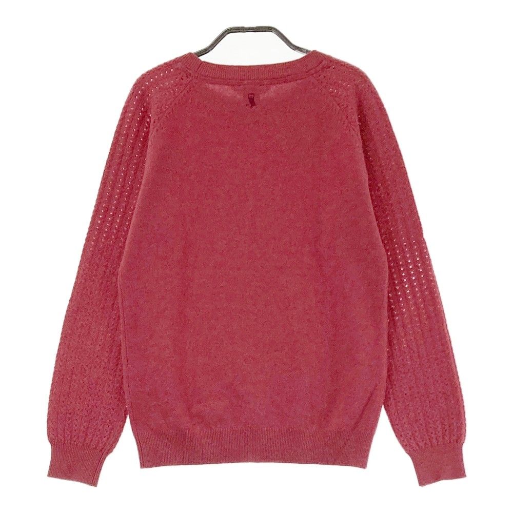 ZOY ゾーイ カシミヤ ニットパーカー ワッペン レッド系 38 ゴルフウェア ZOY ゾーイ カシミヤ ニットパーカー ワッペン レッド系 38