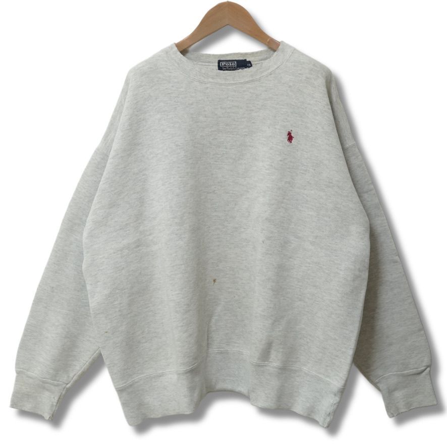 90s USA製 ポロラルフローレン スウェット XXL グレー Polo by Ralph