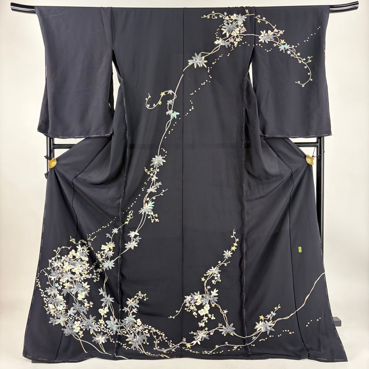 訪問着 身丈181cm 裄丈73cm 未仕立て 仮絵羽 加賀友禅 落款 墨色