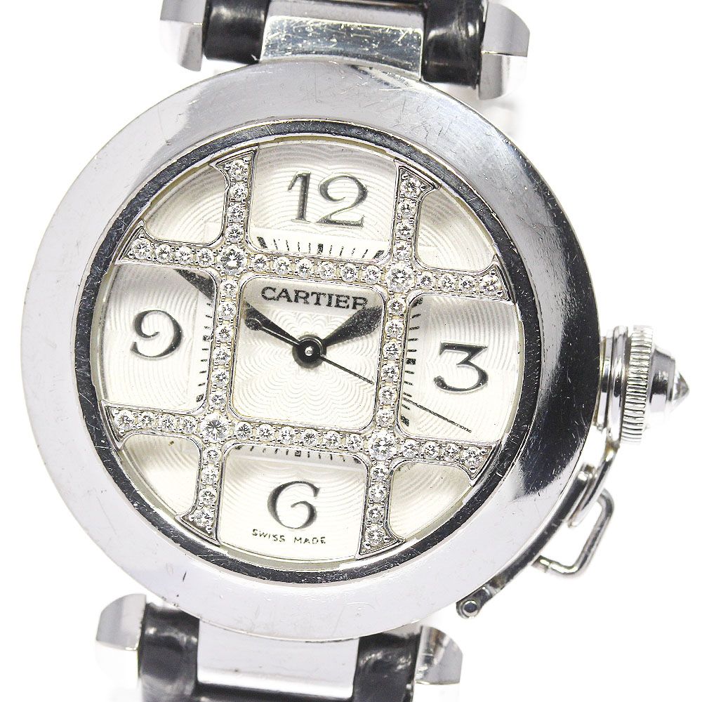 カルティエ パシャ32ミリダイヤグリッド - 腕時計(アナログ)