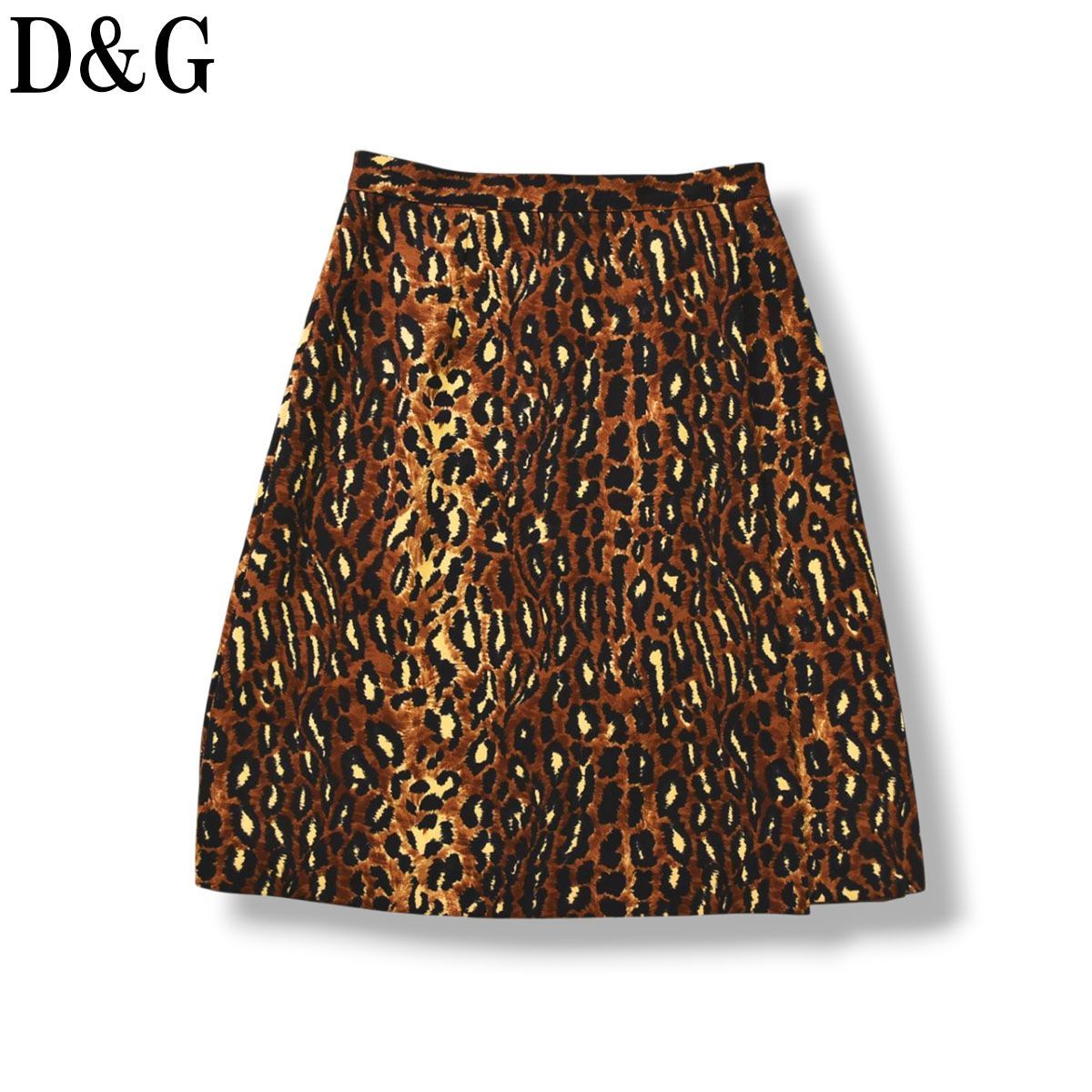 DOLCE＆GABBANA】レオパード柄 サテン ミディ スカート (Dolce