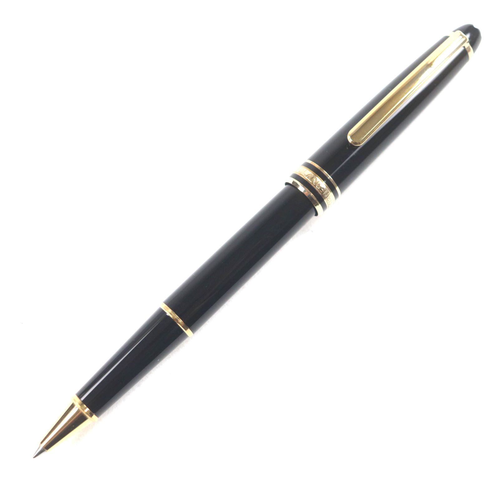 MONTBLANC モンブラン マイスターシュテュック クラシック ホワイトスター キャップ式 ボールペン ブラック ゴールド ドイツ製 メンズ 筆記 済み