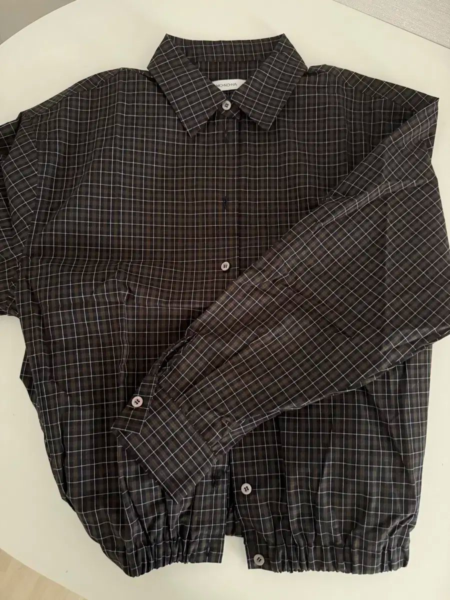  モノハ CHECK ブルゾン シャツ 長袖 シャツ ブラウス