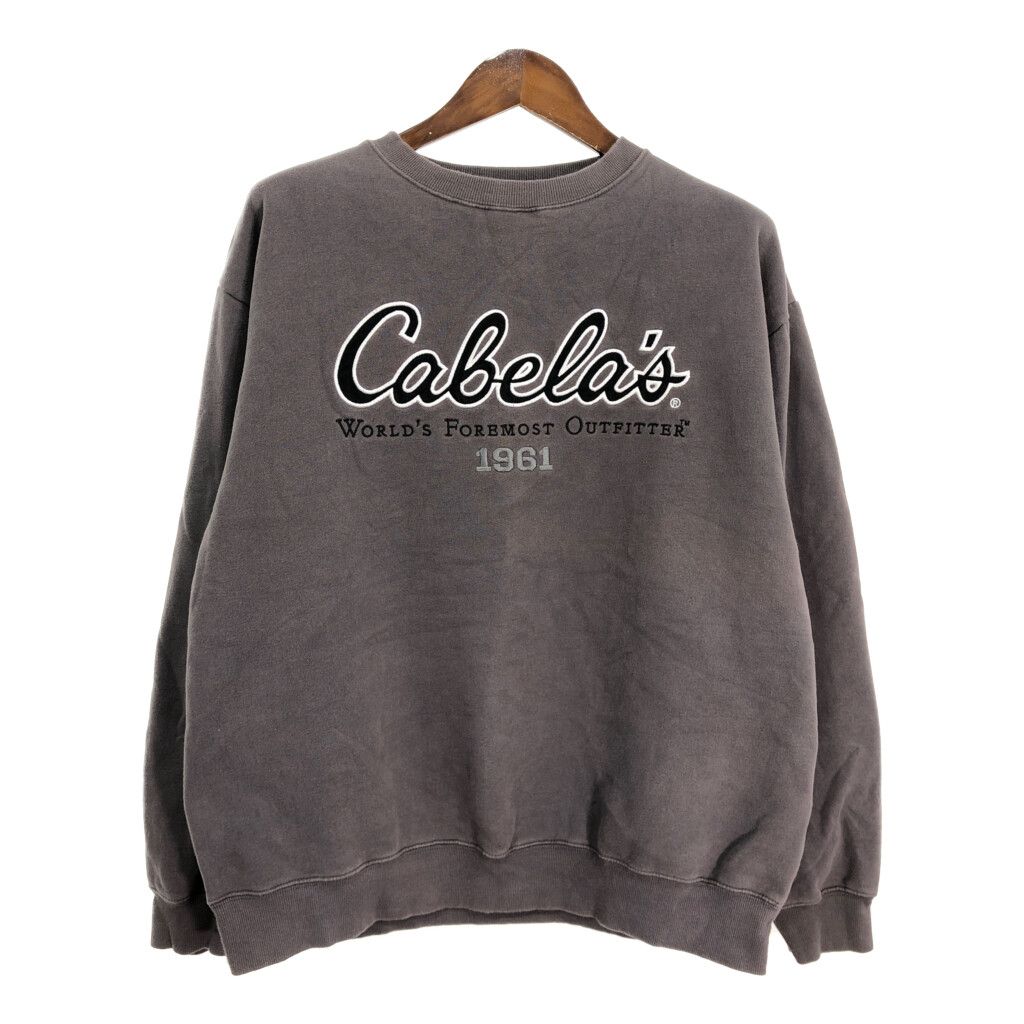 Cabela's カベラス スウェット アウトドア ロゴ グレー (メンズ XL) 中古 古着 S6421