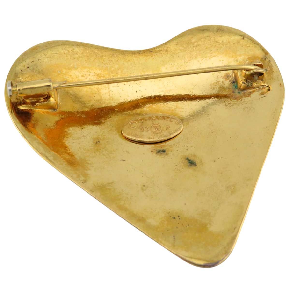 シャネル ココマーク ヴィンテージ ハート モチーフ ブローチ GP ユニセックス CHANEL アパレル 小物