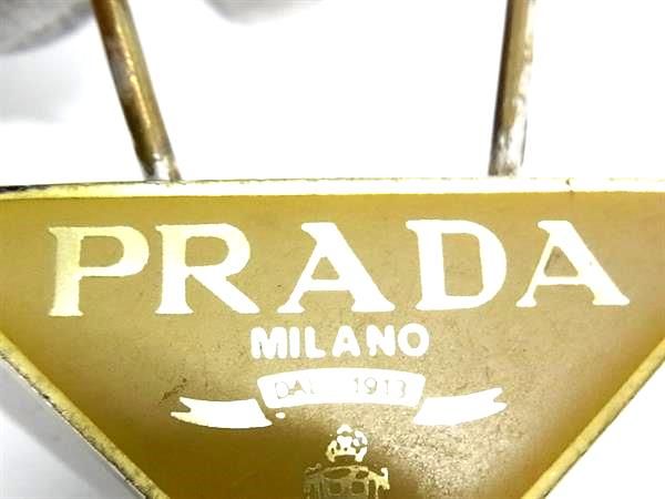 PRADA - ■新品同様■ PRADA プラダ M285 三角プレート キーホルダー キーリング チャーム メンズ レディース シルバー系×レッド系 AU1204 PRADA プラダ M285 三角プレート キーホルダー キーリング