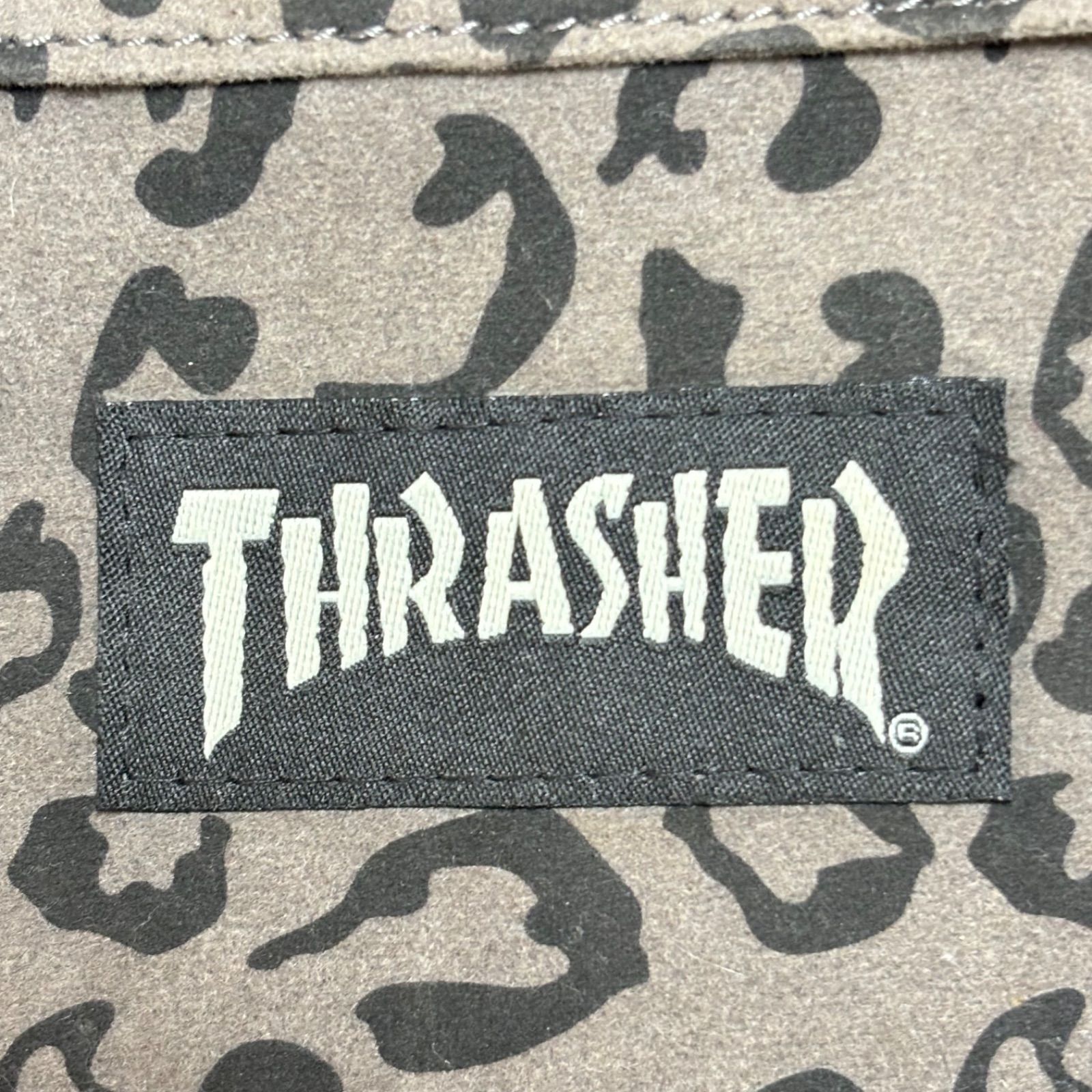 大人気別注アイテム◎推し活にも！【jouetie × THRASHER】ジュエティ スラッシャー リュックサック バックパック グレー レオパード ヒョウ 柄 スエード調 スタッズ ロック ストリート コラボ ユニセックス 男女兼用 サイズF/M14897SS