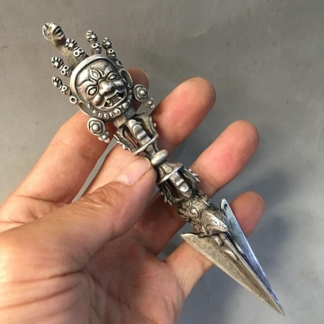 銅製 法器 金剛降魔杵 鎮宅 辟邪開運 風水 招財 置物 工芸品 銅器 法器銀杵 馬頭明王金剛尖 金剛杵 普巴尖 辟邪 開運 風水