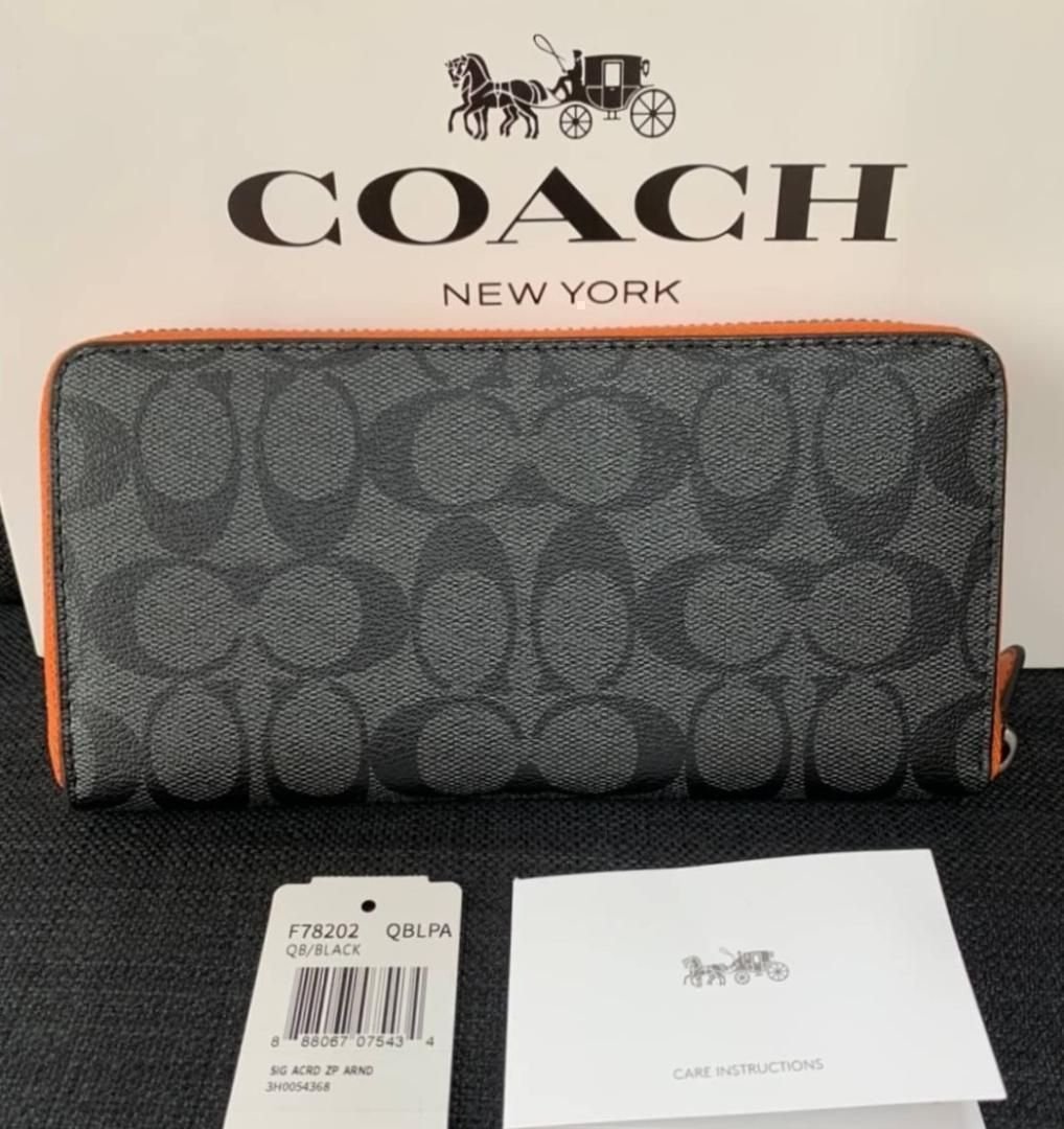 オープニング 大放出セール】 メンズ 黒 長財布 新品 コーチ COACH 