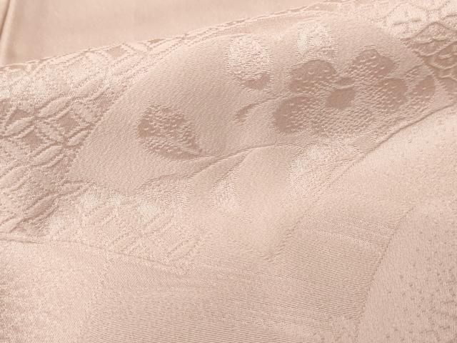 平和屋着物○上質な色無地 菱花地紋 洒落柿色 正絹 逸品 CAAV6800vf