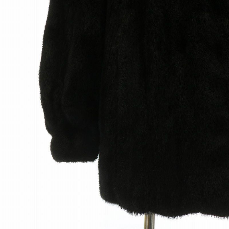 サガミンク　SAGA MINK × CHEVARENE 黒毛皮コート　高品質 SAGA MINK サガミンク ミンク毛皮コート ブラック レディース