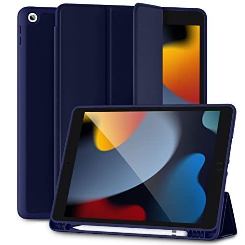 ネイビー Maledan iPad ケース 8世代 20202019 iPad 10.2 ケース ペンシル収納 軽薄 衝撃吸収 TPU スタンド機能付き オートスリープウェイク iPad 第8世代 カバー ネイビー