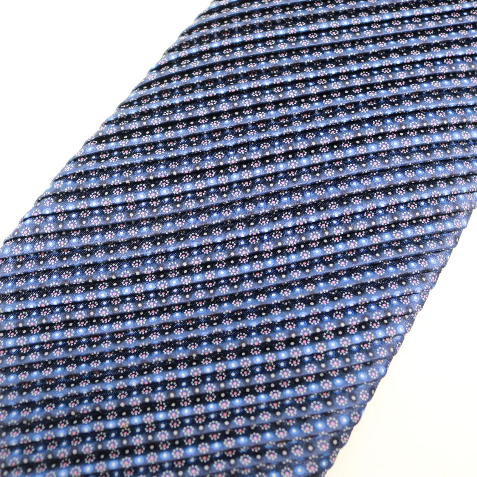 [美品]Brioni ネクタイ ブルー シルク100% Essential ネイビーブルー シルク ネクタイ