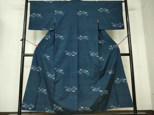 平和屋着物□上質な紬 更紗花文 黒地 正絹 逸品 CAAV8337xe