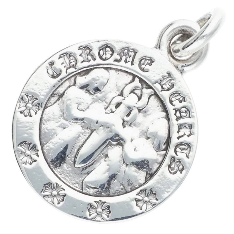 クロムハーツ CHRM ANGL MDL エンジェルメダルチャーム V 2 シルバーネックレストップ メンズ