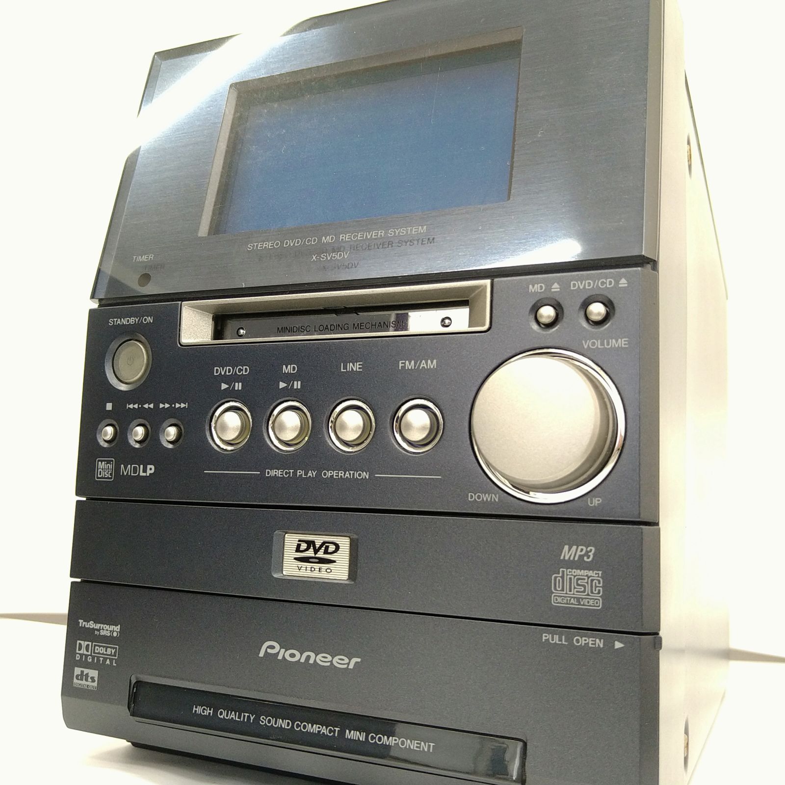 パイオニア アイディ5DV X-SV5DV-K DVD/MDミニコンポーネント (ブルー