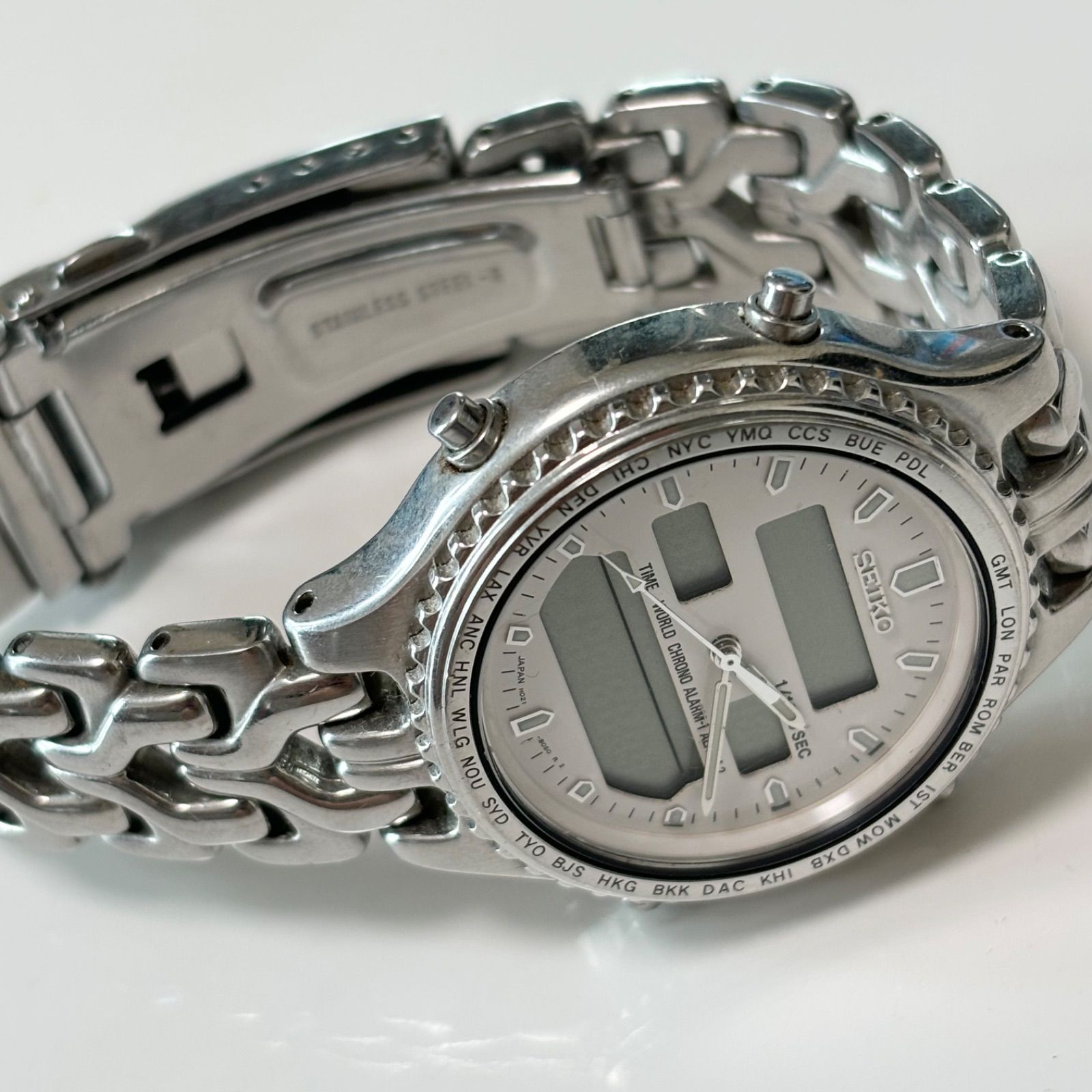 SEIKO セイコー H021-8050 アナデジ QZ 動作品 NOS Vintage Seiko