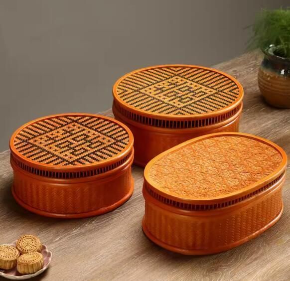 手作り 竹工芸 提籃籠 收納盒 茶道具籠 茶具 竹細工 收納 多機能茶具 工芸品
