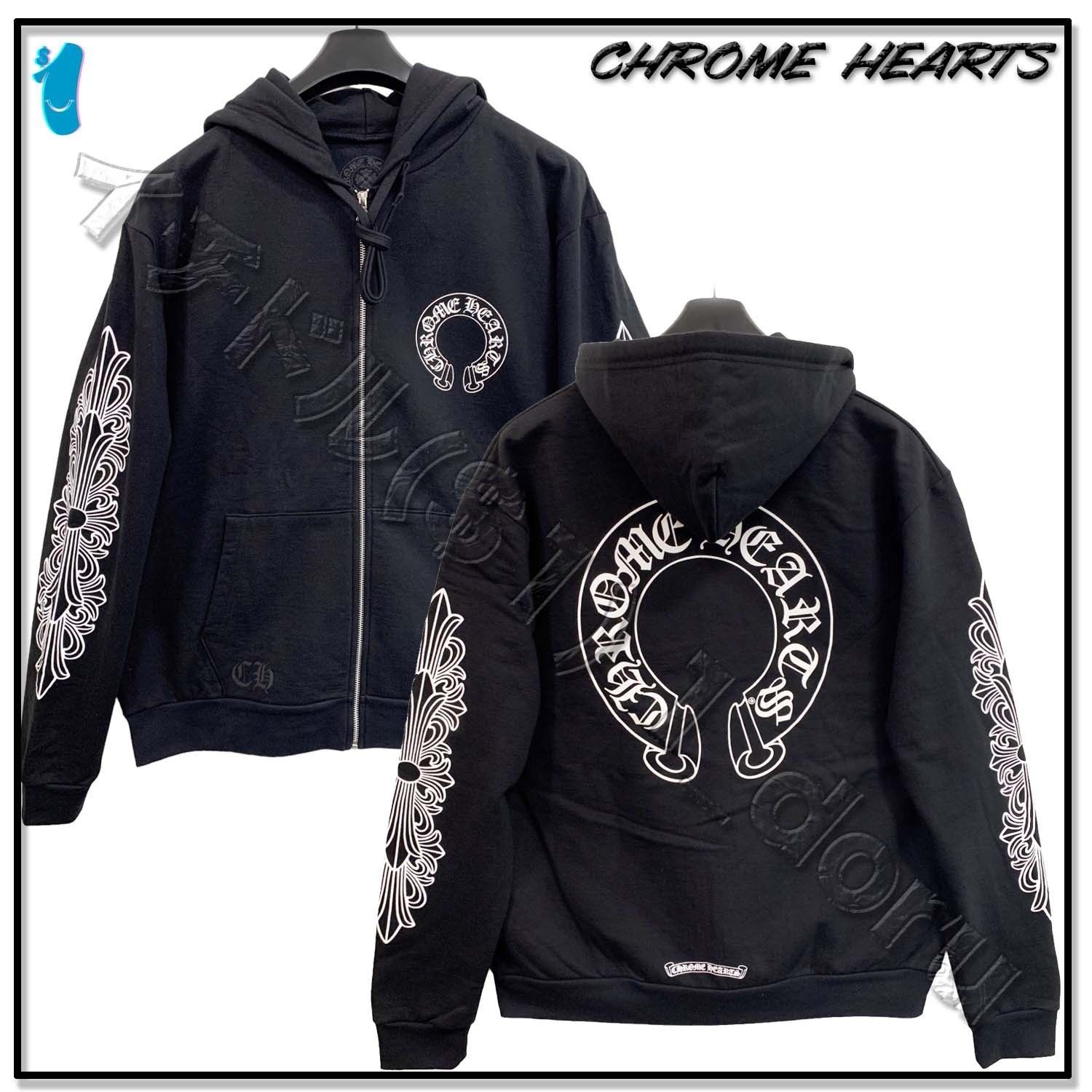 Chrome Hearts クロムハーツ Horseshoe Zip Hoodie パーカー Black XL