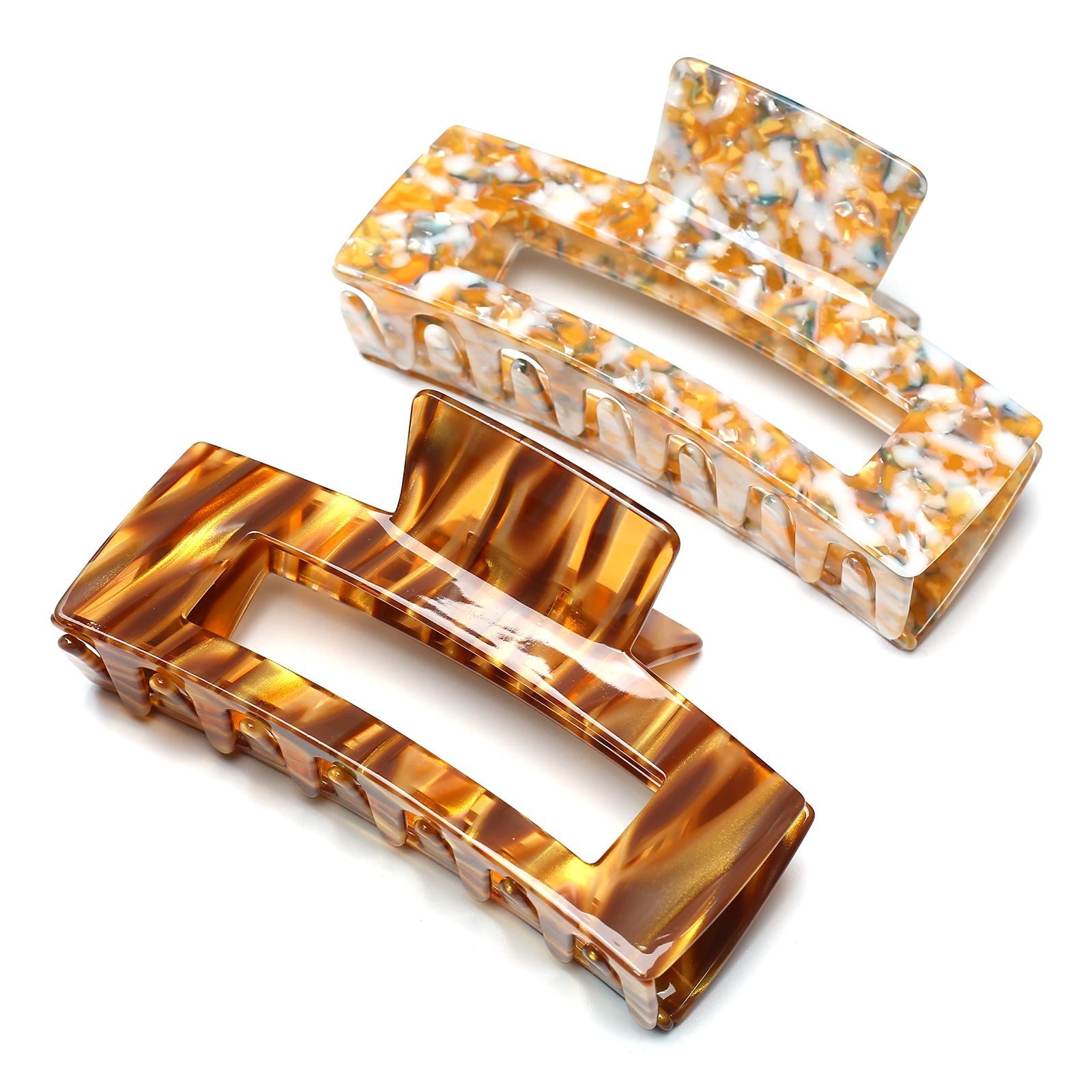 数量 髪留め クリップ イエロー しっかり バンスクリップ 大きめ ヘアクリップ 大人 ヘア 特大 おしゃれ QinGoo 韓国 1本 12.7 cm 6 cmYellow