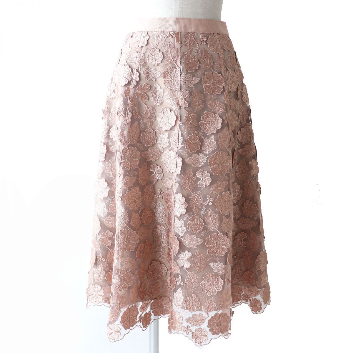 クリスチャンディオール フレアスカート Lサイズ シアーレース