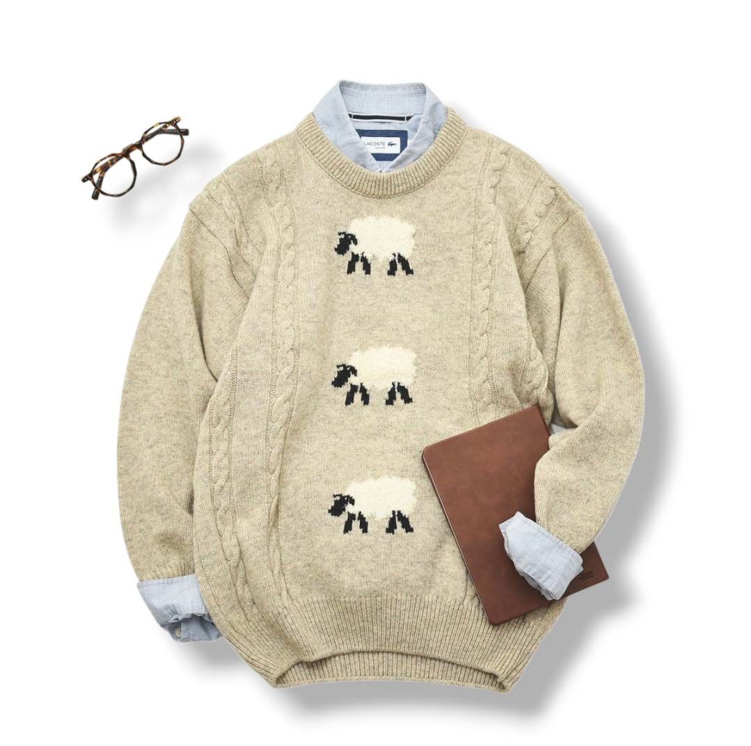 WOOLLY JUMPERSウールセーター　羊　ニュージーランド製ヴィンテージ 美品】 ニュージーランド製 ウーリージャンパーズ WOOLLY JUMPERS 羊柄