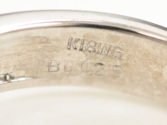 ブラックダイヤモンド 0.25ct ダイヤモンド 0.54ct K18 WG リング 指輪
