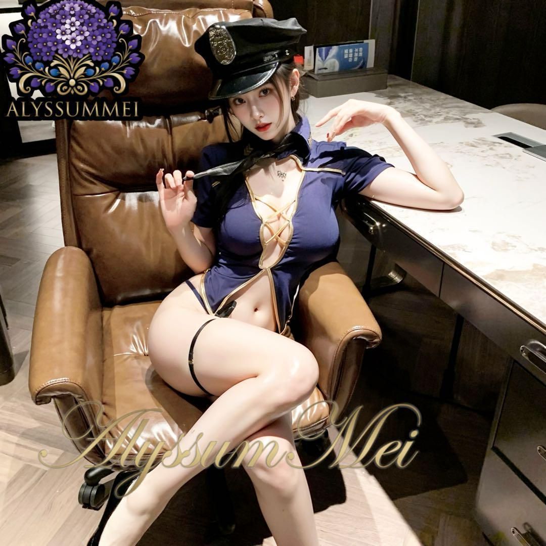 セクシーARMYポリスコスプレ衣装警察制服ボディスーツボディコンハロウイン大人 ガーターベルト&Tバック付きセクシーポリスコスプレ衣装フル