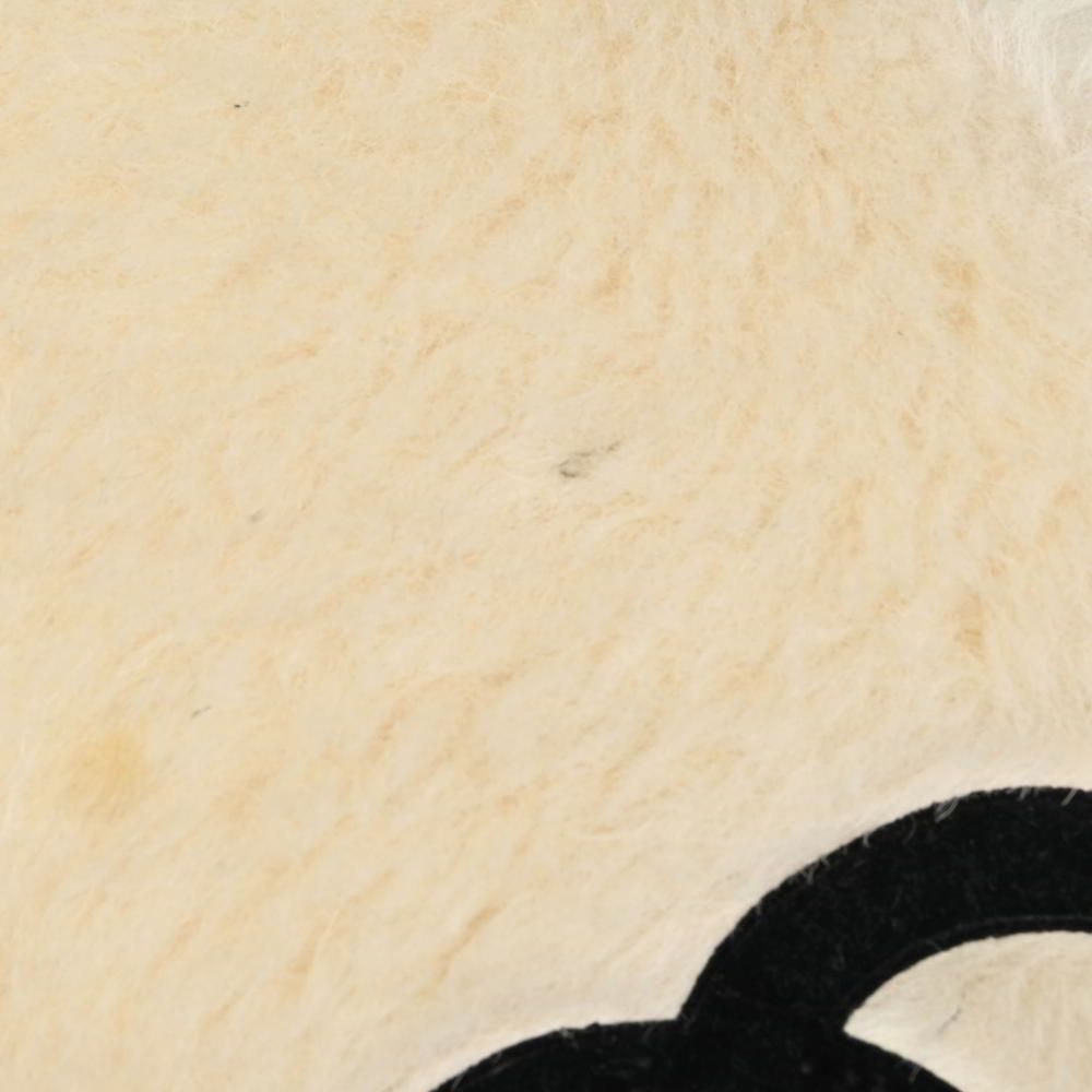 CHANEL 1994 リアルファー付き ココマーク ロゴ パイルマフラー  